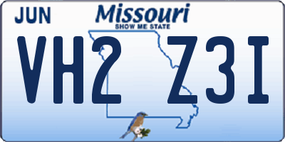 MO license plate VH2Z3I