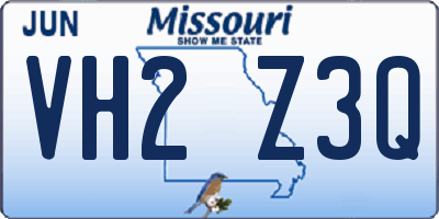 MO license plate VH2Z3Q