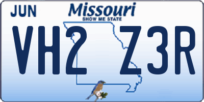 MO license plate VH2Z3R