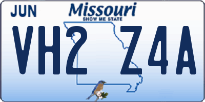 MO license plate VH2Z4A