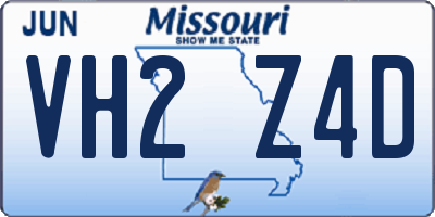 MO license plate VH2Z4D