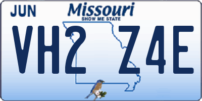MO license plate VH2Z4E