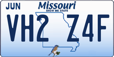 MO license plate VH2Z4F