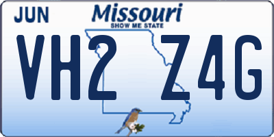 MO license plate VH2Z4G