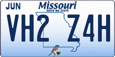MO license plate VH2Z4H