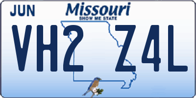 MO license plate VH2Z4L