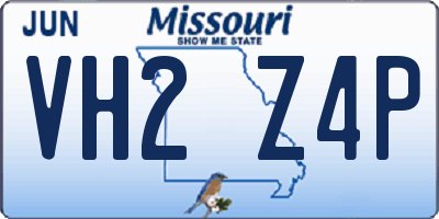 MO license plate VH2Z4P
