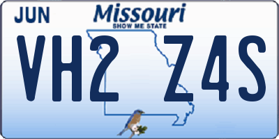 MO license plate VH2Z4S