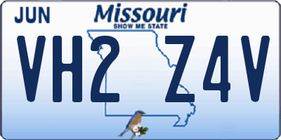 MO license plate VH2Z4V