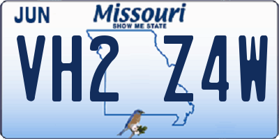 MO license plate VH2Z4W