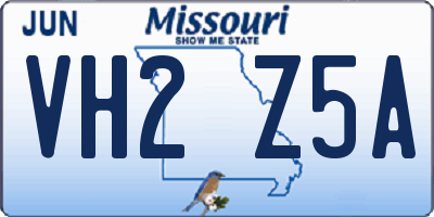 MO license plate VH2Z5A
