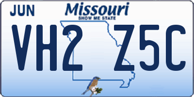 MO license plate VH2Z5C