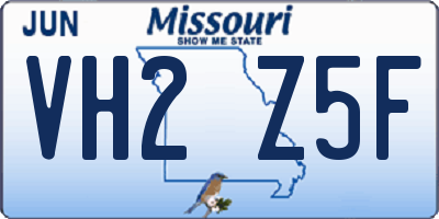 MO license plate VH2Z5F