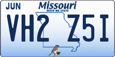 MO license plate VH2Z5I