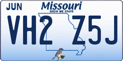 MO license plate VH2Z5J