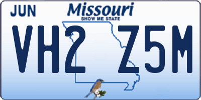 MO license plate VH2Z5M