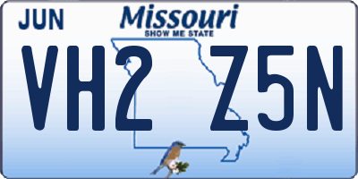 MO license plate VH2Z5N