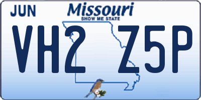 MO license plate VH2Z5P