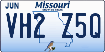 MO license plate VH2Z5Q