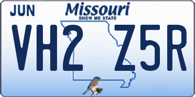 MO license plate VH2Z5R