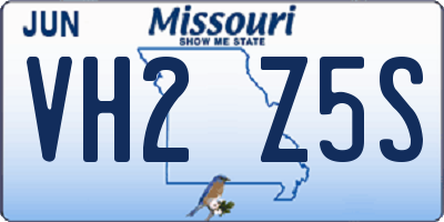 MO license plate VH2Z5S