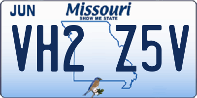 MO license plate VH2Z5V