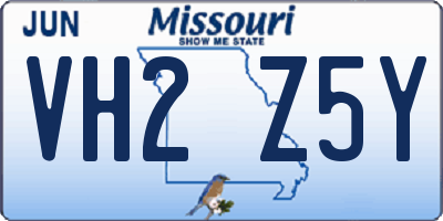 MO license plate VH2Z5Y