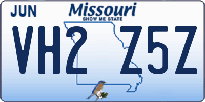 MO license plate VH2Z5Z