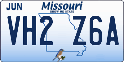 MO license plate VH2Z6A