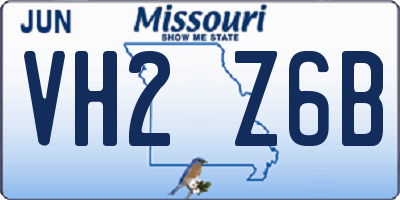 MO license plate VH2Z6B