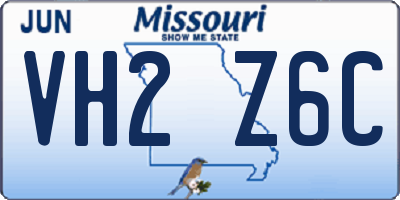 MO license plate VH2Z6C