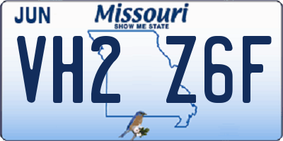 MO license plate VH2Z6F