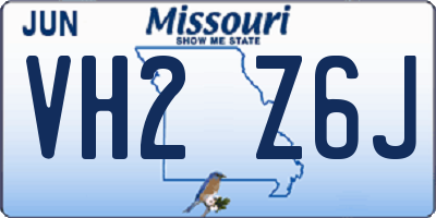 MO license plate VH2Z6J