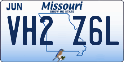 MO license plate VH2Z6L