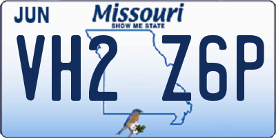 MO license plate VH2Z6P