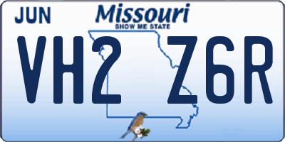 MO license plate VH2Z6R