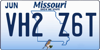 MO license plate VH2Z6T