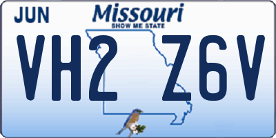 MO license plate VH2Z6V