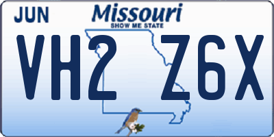 MO license plate VH2Z6X