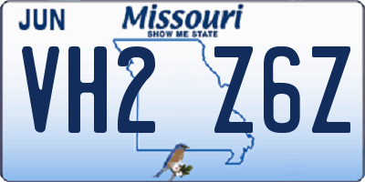 MO license plate VH2Z6Z