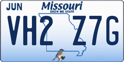 MO license plate VH2Z7G