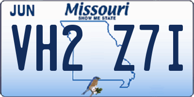 MO license plate VH2Z7I