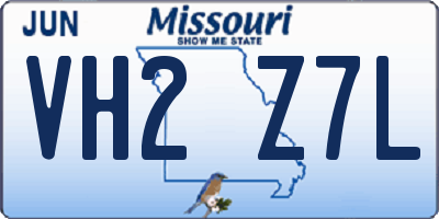 MO license plate VH2Z7L