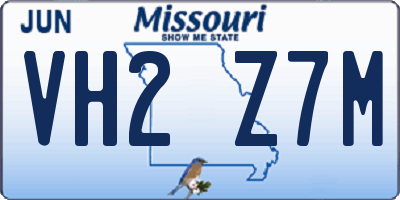 MO license plate VH2Z7M