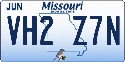 MO license plate VH2Z7N