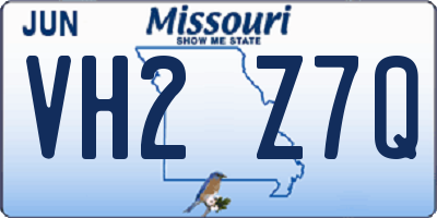 MO license plate VH2Z7Q