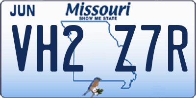 MO license plate VH2Z7R