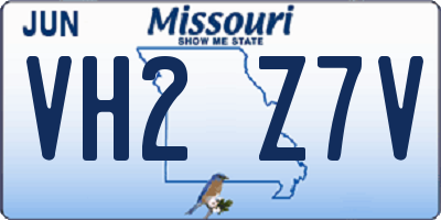 MO license plate VH2Z7V