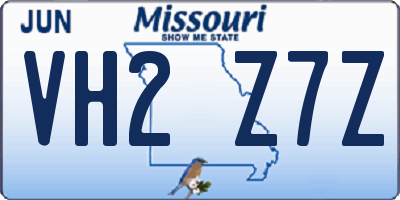 MO license plate VH2Z7Z