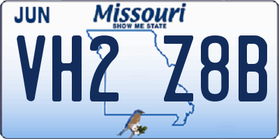 MO license plate VH2Z8B